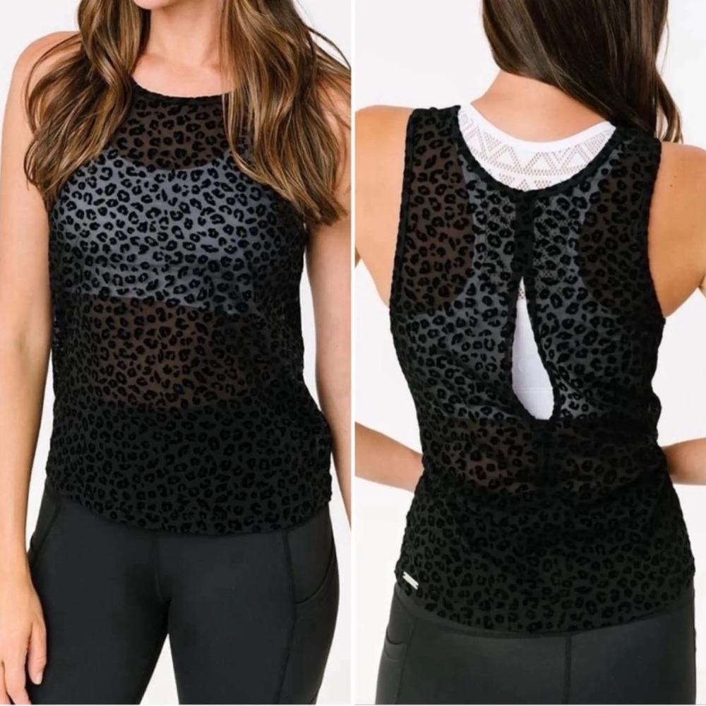 ZYIA ACTIVE Flocked Leopard‎ Print Tank
